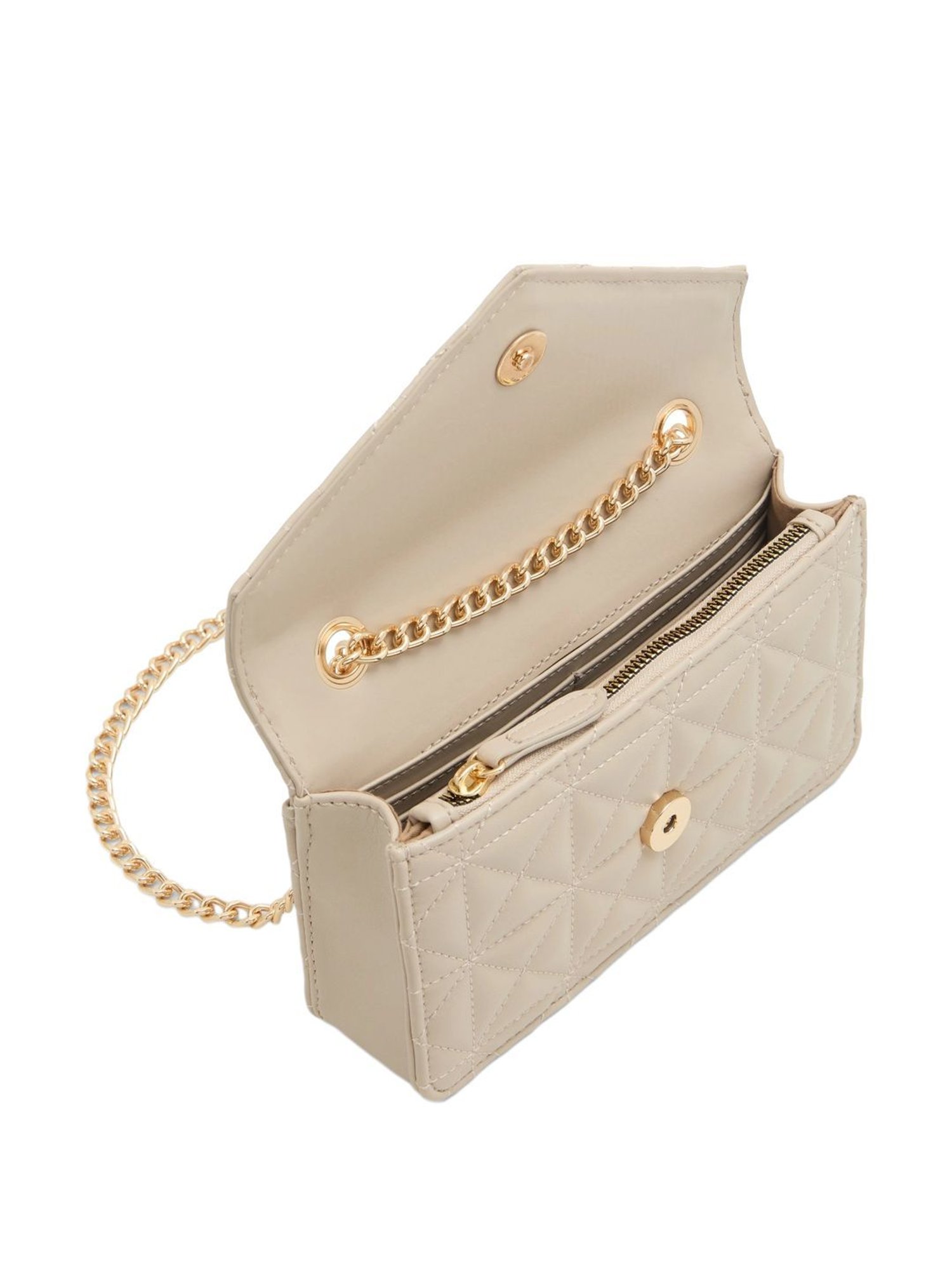 Call It Spring Beige Textured Small Sling Handbag