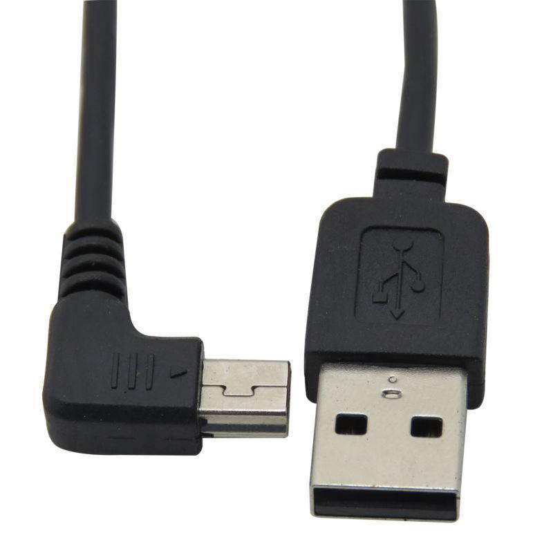 Mini USB B Type 5pin Male Left Right Angled 90 Degree to USB 2.0 Male Data Cable