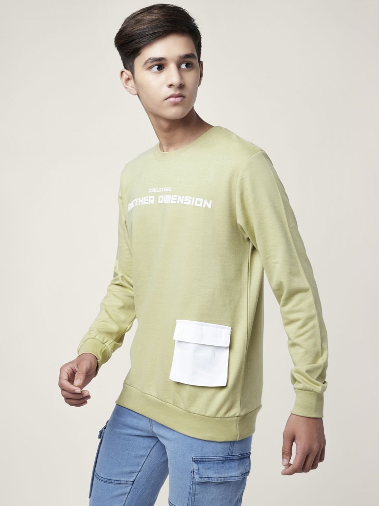 Coolsters by Pantaloons Kids Khaki Cotton Printed Full Sleeves Sweatshirt