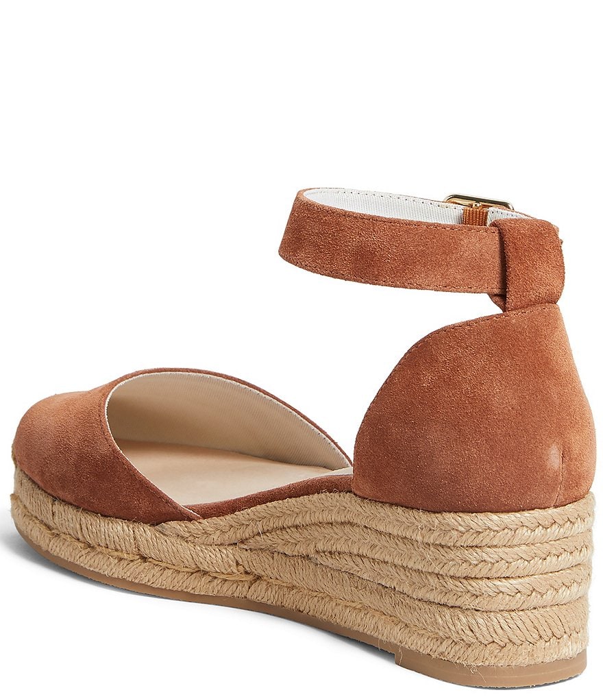 Jack Rogers Palmer Closed Toe Ankle Strap Suede Wedge Espadrilles
