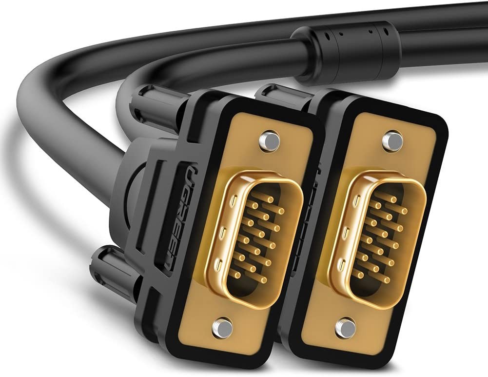 VGA SVGA HD15 Male to Male Video Coaxial Monitor Cable with Ferrite Cores Gold Plated Connectors Support 1080P Full HD for Projectors, HDTVs, Displays and More VGA Enabled Devices 3FT