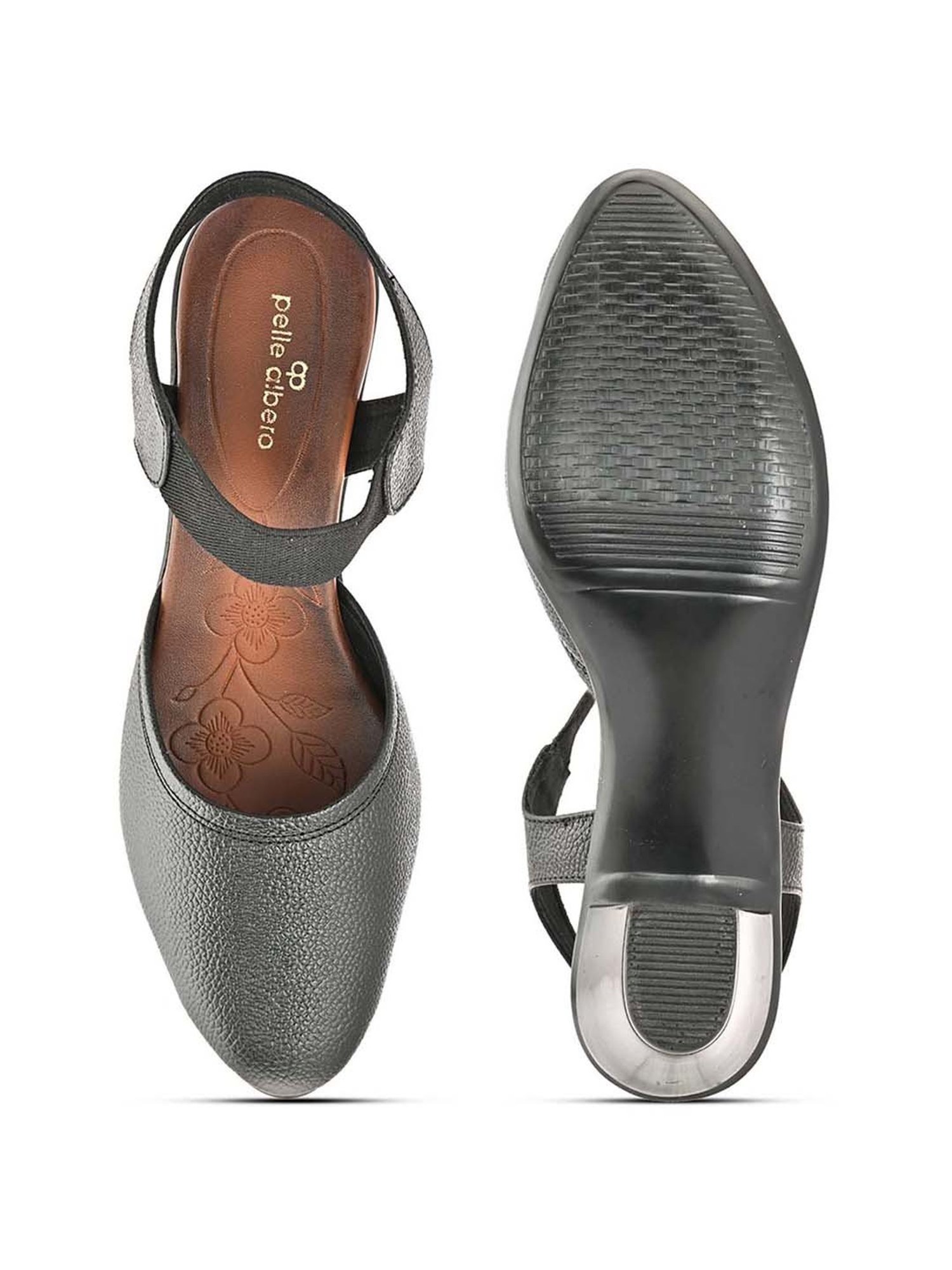 Pelle Albero Women's Black Ankle Strap Sandals