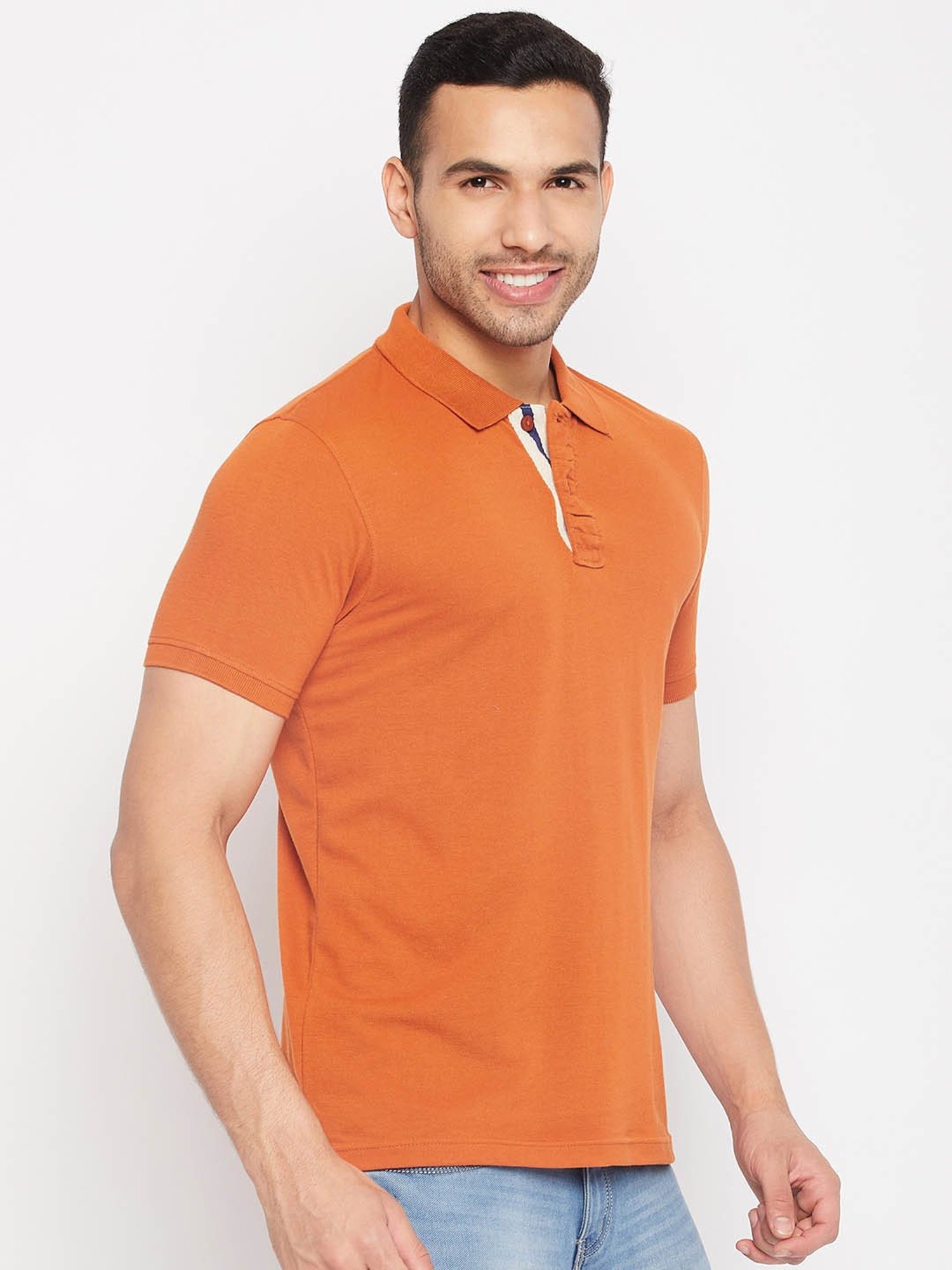 Club York Orange Regular fit Polo T-Shirt