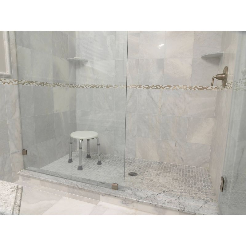 Drive Medical Adjustable Height Bath Stool, White