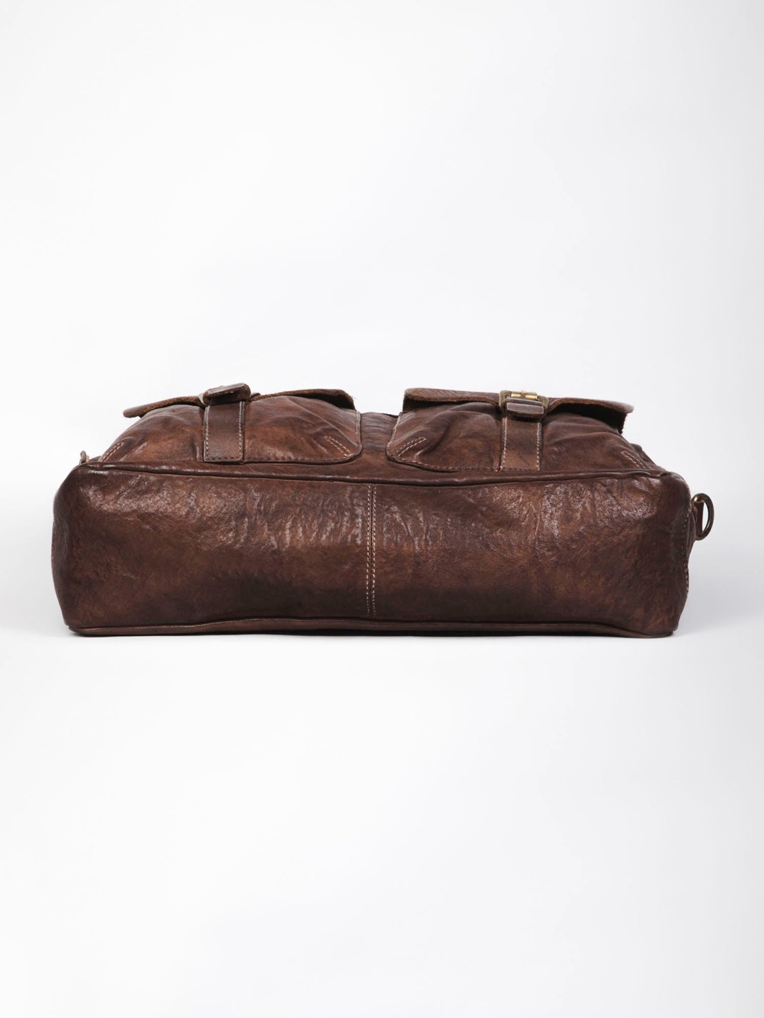 Art N Vintage Logan Brown Leather Solid Large Laptop Messenger Bag