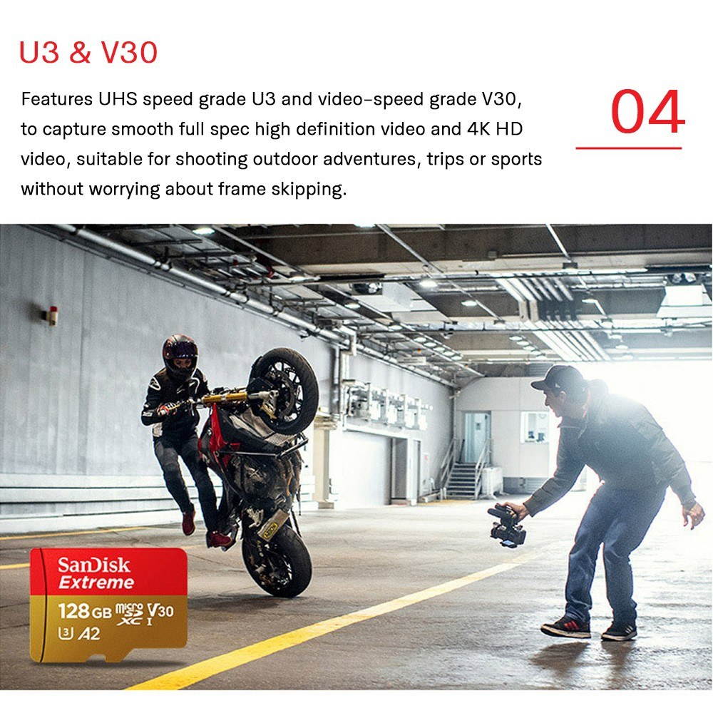 Genuine Original SanDisk Extreme MicroSD Card SQXNE 32G/128GB/256GB 100M A1 TF Card U3 C10 A1 V30 4K Memory Card Super Fast Speed 100MB/s Read 60MB/s Write