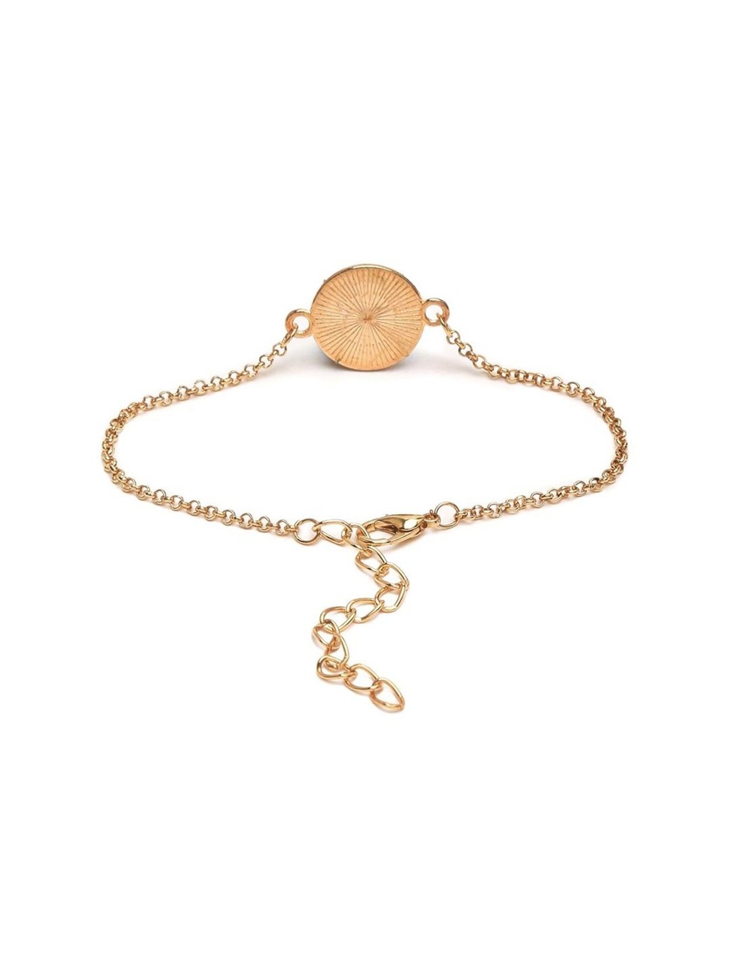 YouBella Women Gold-Plated & White Wraparound Flexible fit Bracelet