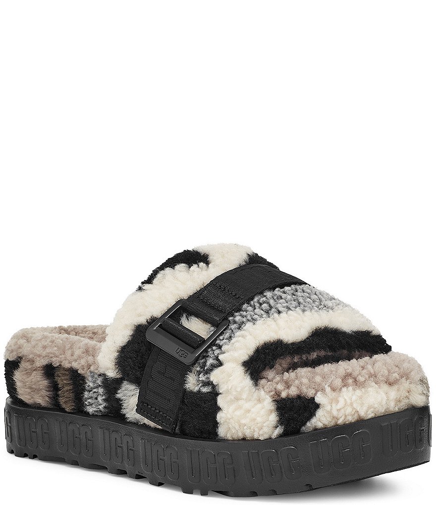 UGG&reg; Fluffita Cali Collage Buckle Faux Shearling Slides