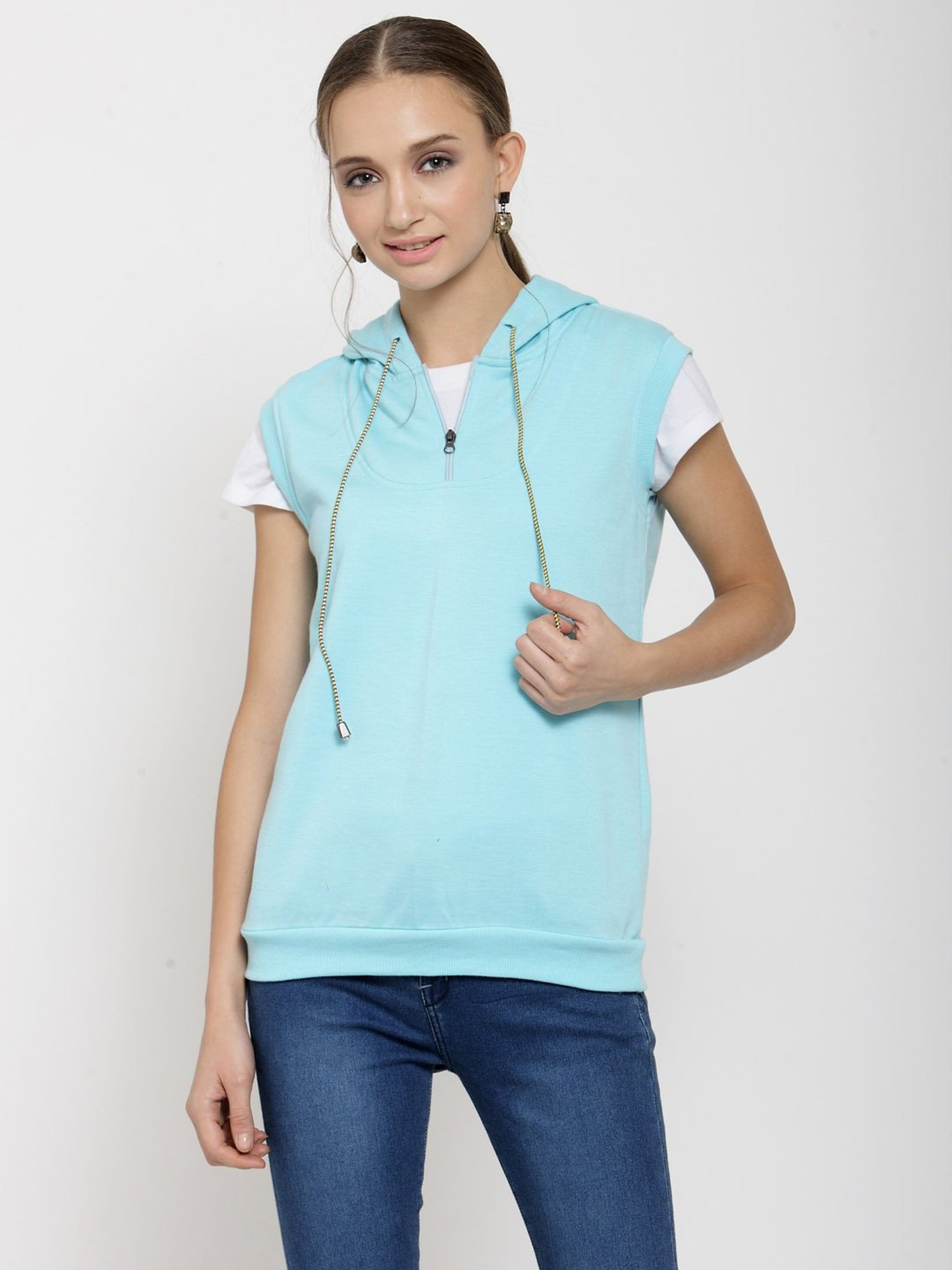 Belle Fille Turquoise Regular Fit Sweatshirt