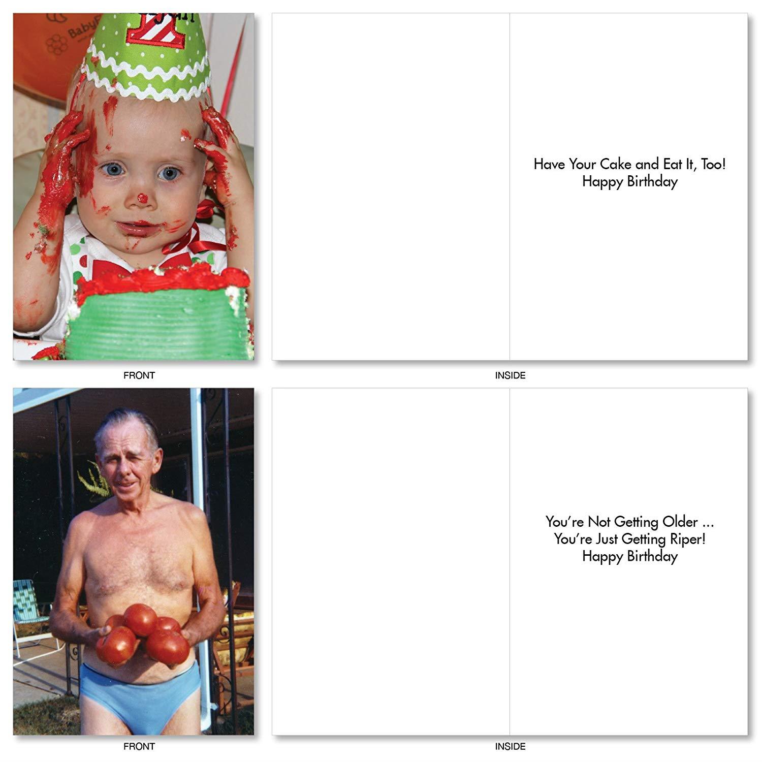 AC6334BDG-B1x10 'Another Year Older, Another Awkward Family Photo': Assorted Box of 10 Funny Birthday Cards, with Envelopes (10 Designs, 1 Card Per Design)