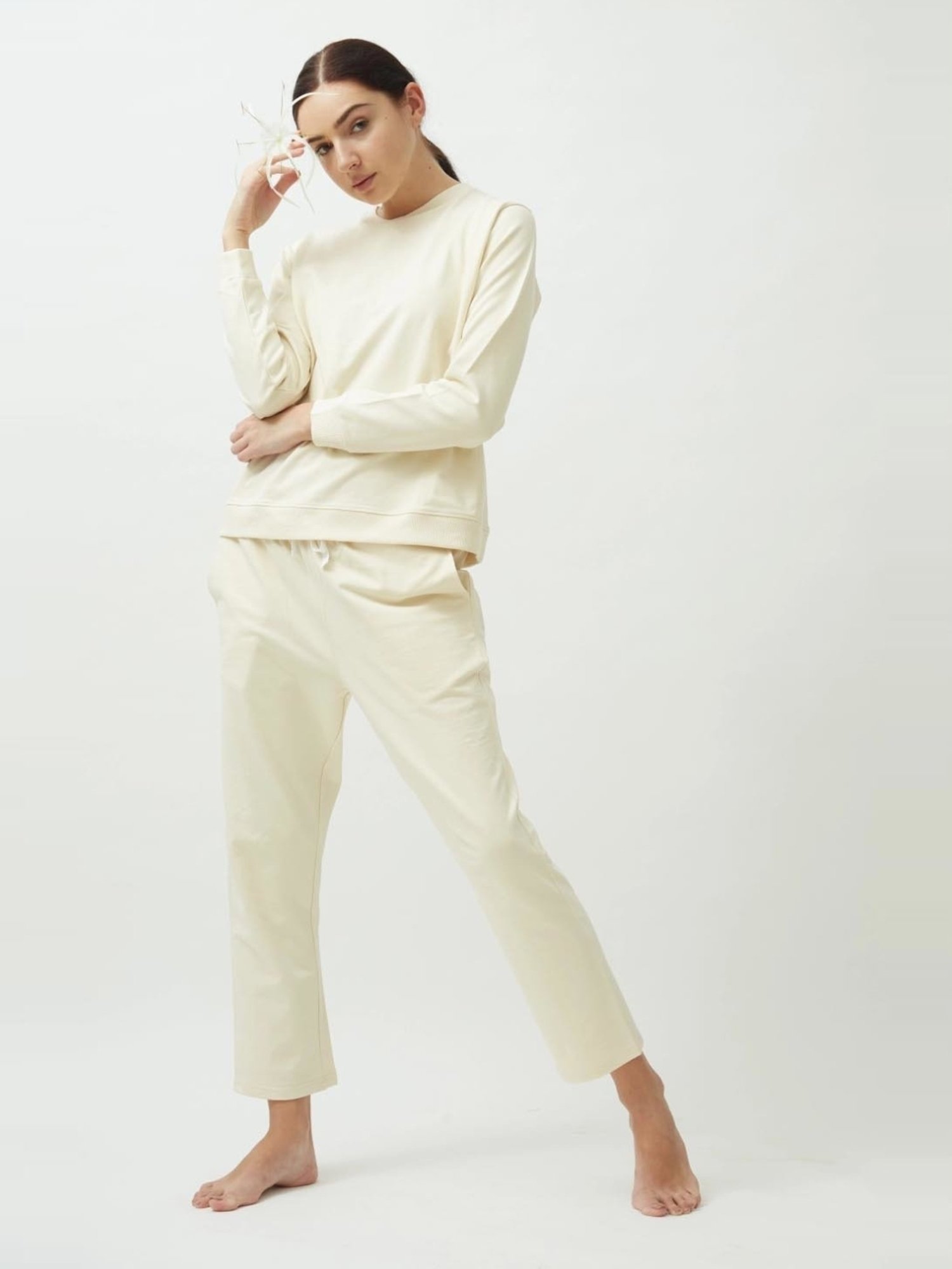 Classic Organic Cotton All Season Cream Sweatshirt & Joggers Co-ord Set