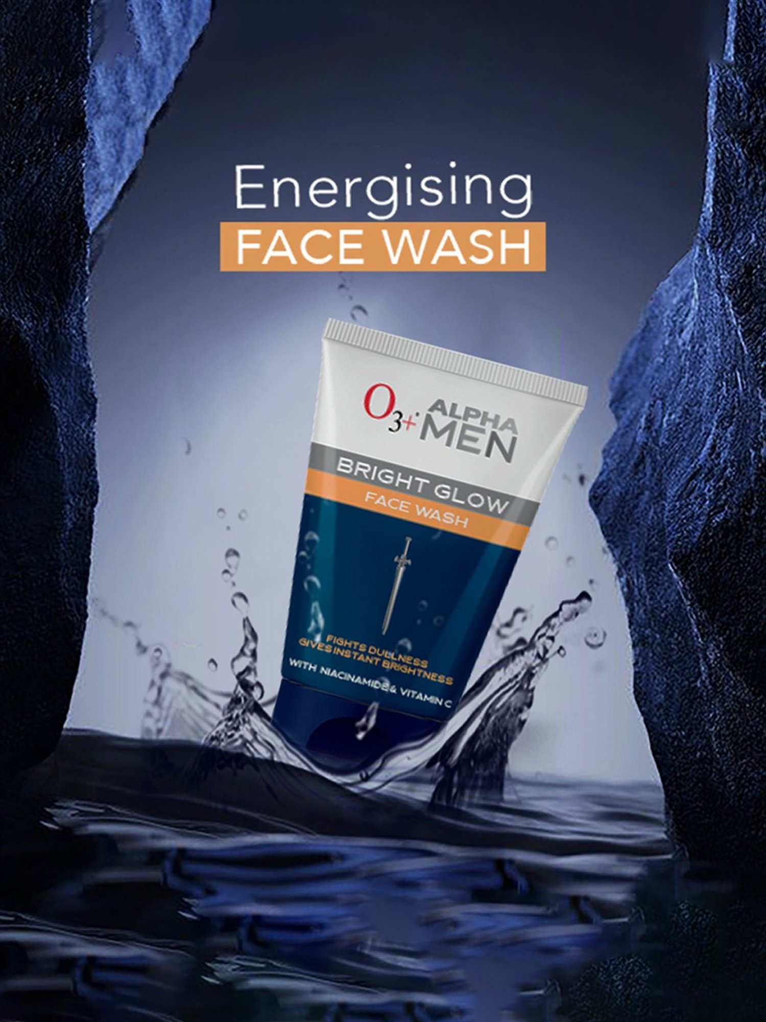 O3+ Alpha Men Bright Glow Face Wash - 100 ml