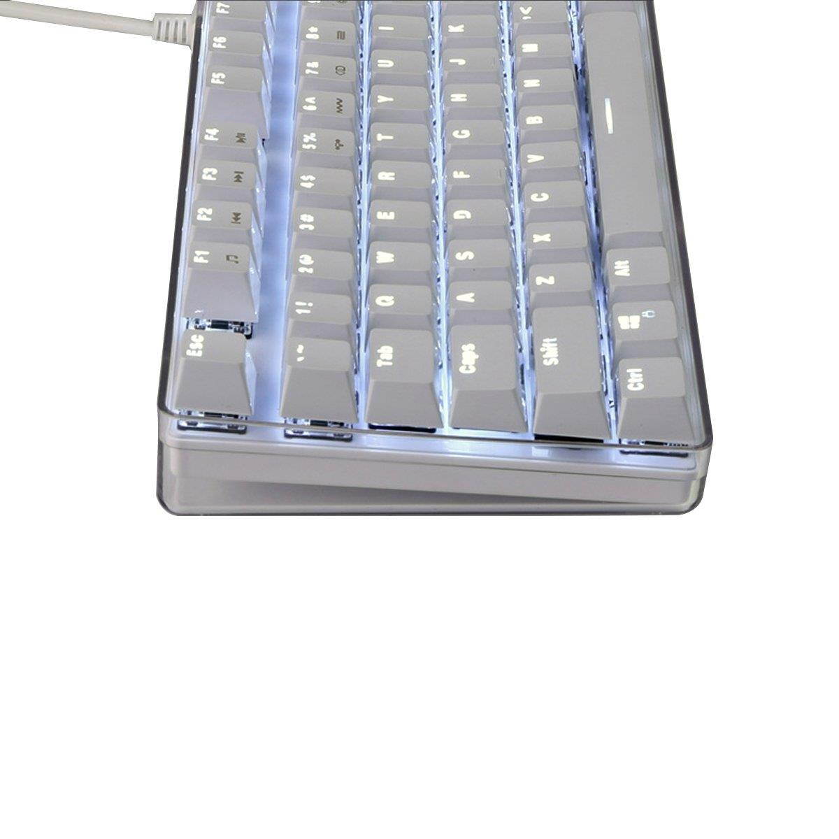 Qisan Mechanical Keyboard Gaming Keyboard Cherry MX Blue Switch Wired Keyboard Backlight keyboard 108 Keys Keyboard White Magicforce
