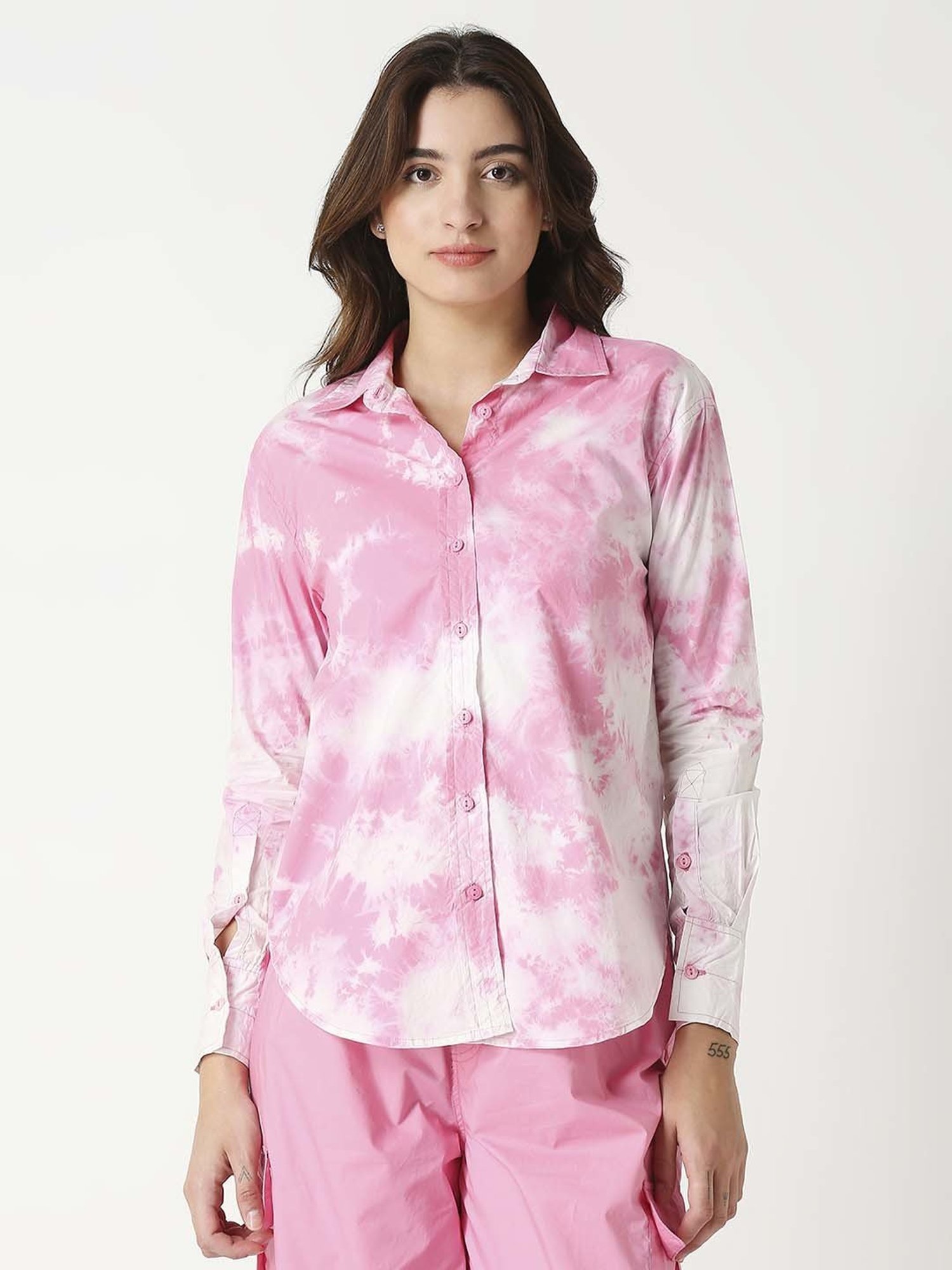 Remanika Pink Cotton Tie & Dye Shirt