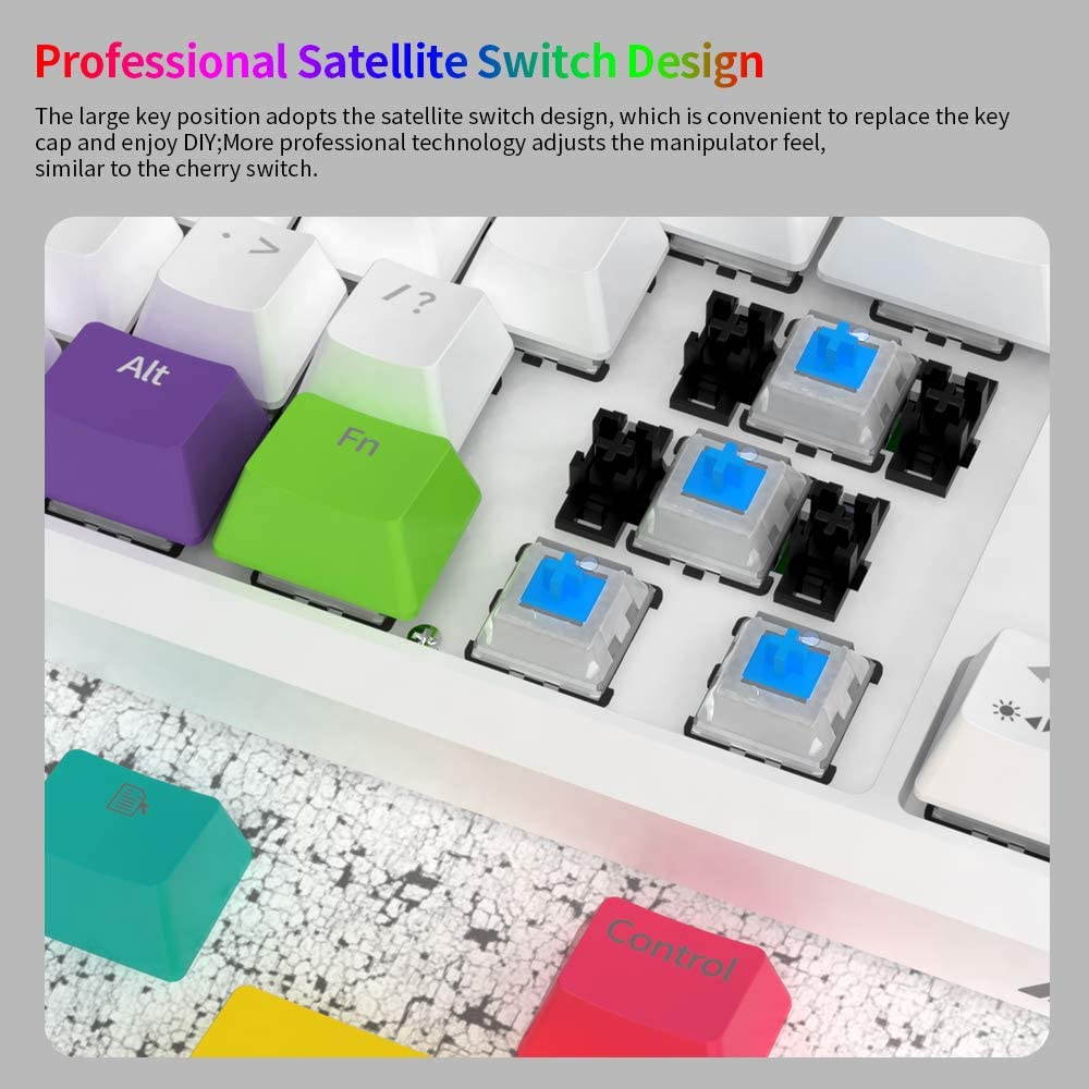 Glorious Modular Mechanical Gaming Keyboard (GMMK)- Barebone Edition (DIY Assembly Required) (Full Size, Black) + Glorious Black Aura Keycaps (Bundle)