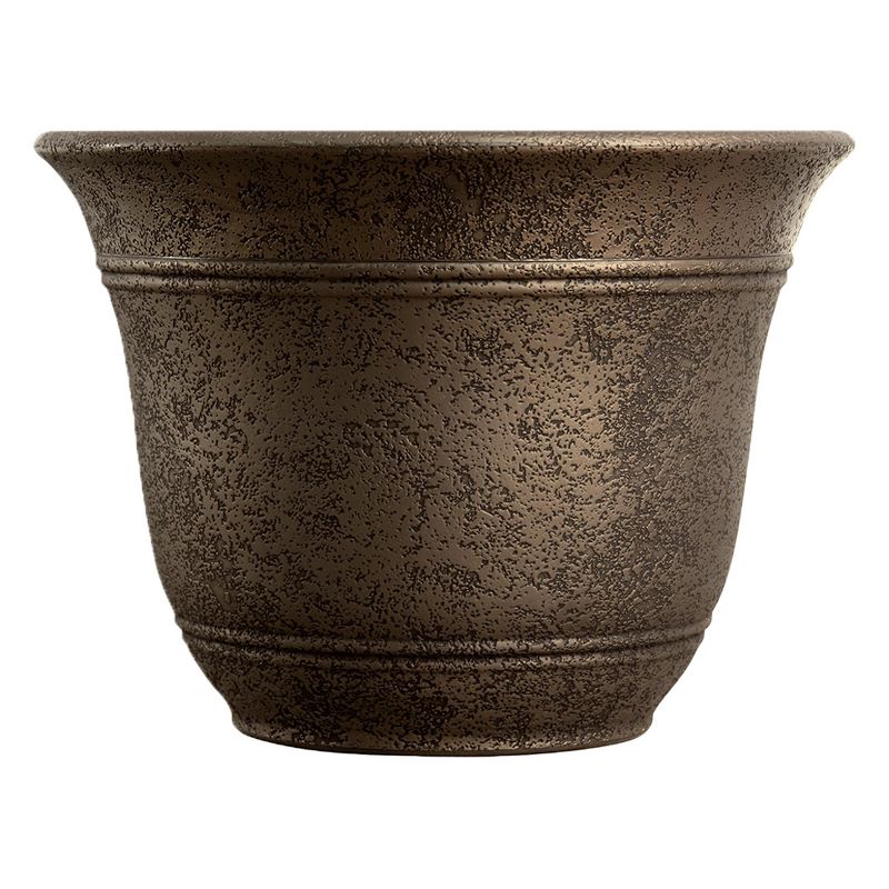 HC Companies 13-Inch Width Sierra Planter Round Nordic Bronze Planter (6 Pack)