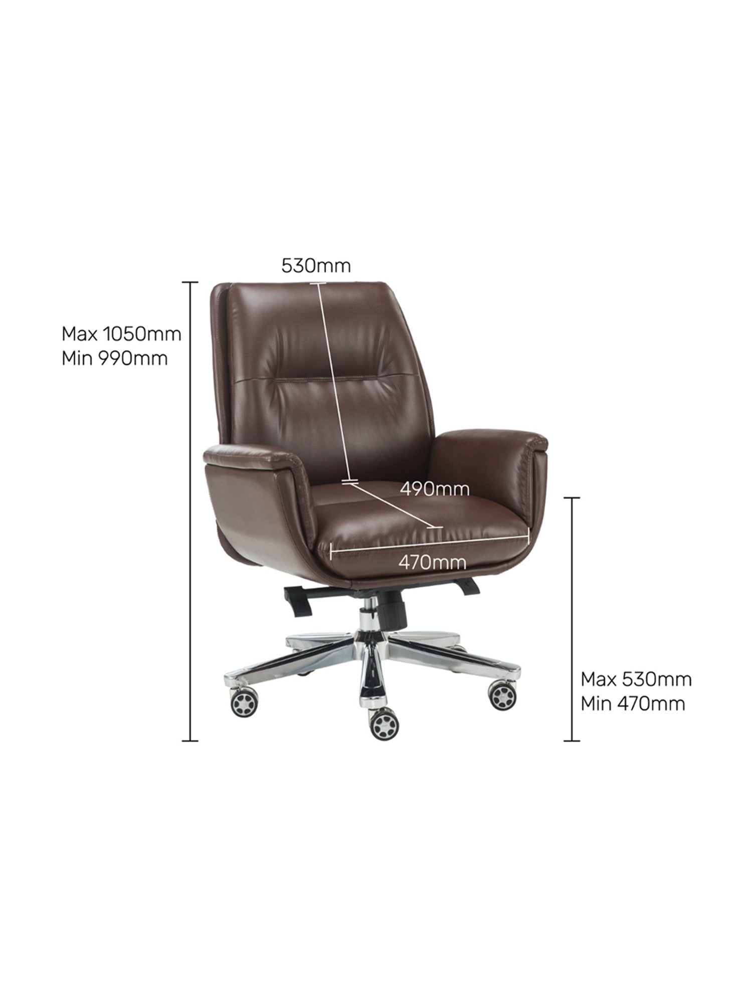 Durian Lincoln Brown Premium Leatherette Office Chair