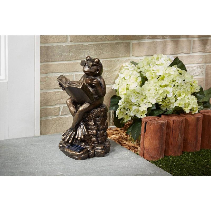 14.5" Polyresin Great Horned Owl on Stump Black - Hi-Line Gift