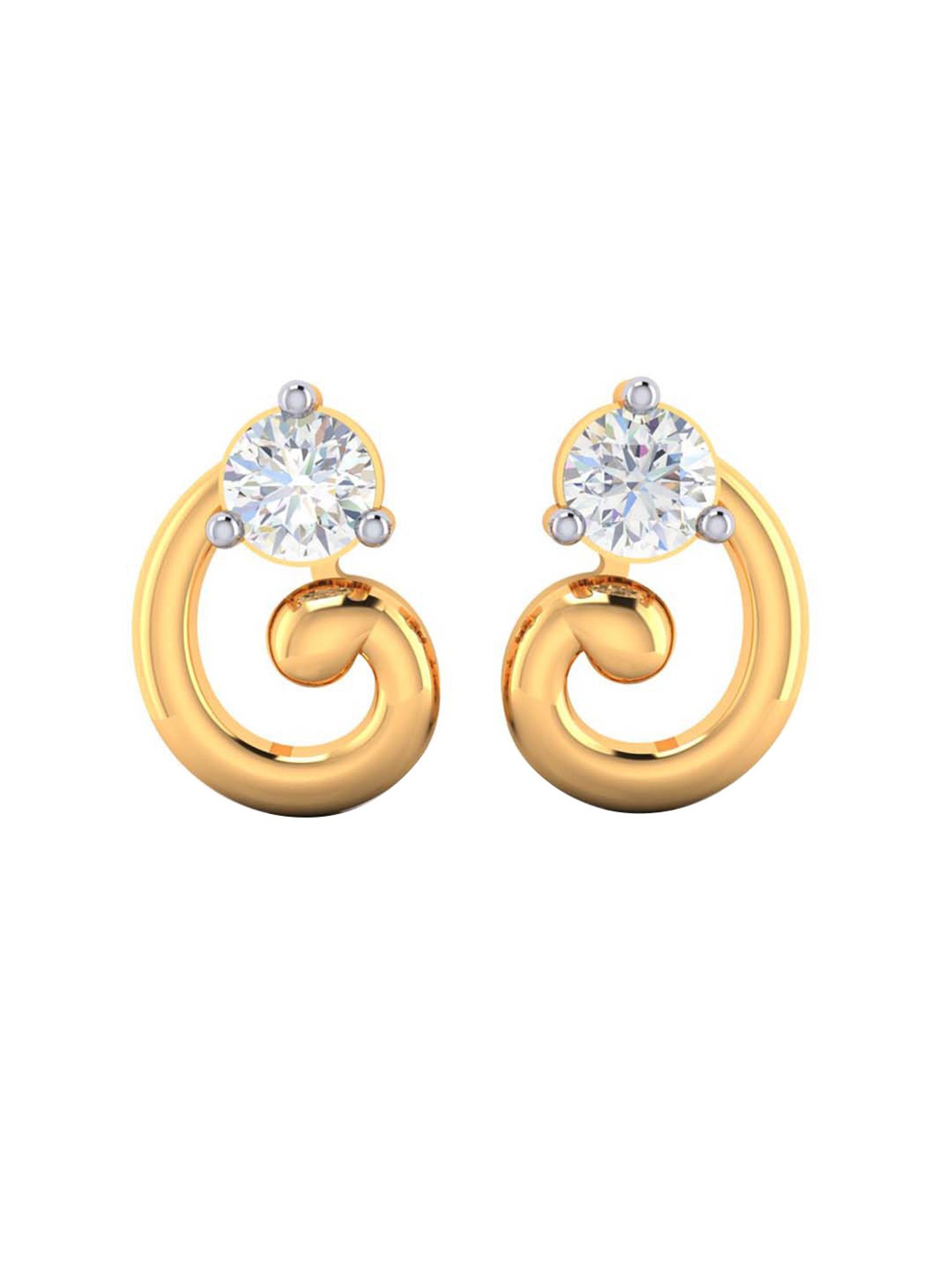 P.C. Chandra Jewellers 18 kt Gold & Diamond Earrings