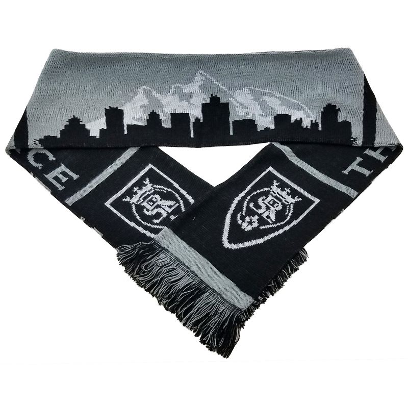 MLS Real Salt Lake Black and White Knit Skyline Scarf