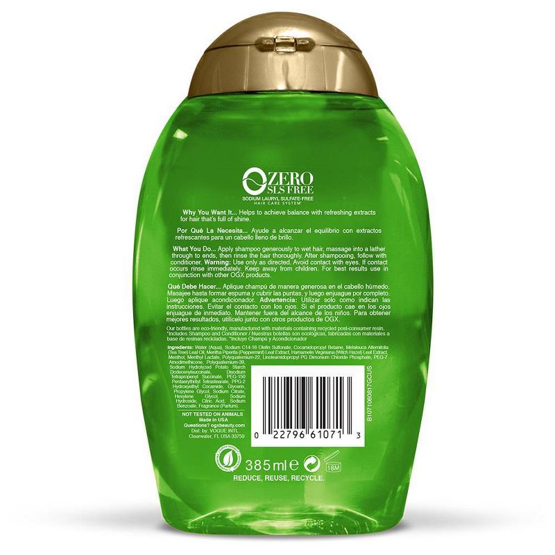 OGX Extra Strength Refreshing Scalp + Tea Tree Mint Shampoo - 13 fl oz