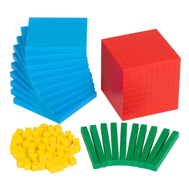 Edx Education Four Color Plastic Base Ten Set - 121 Pieces
