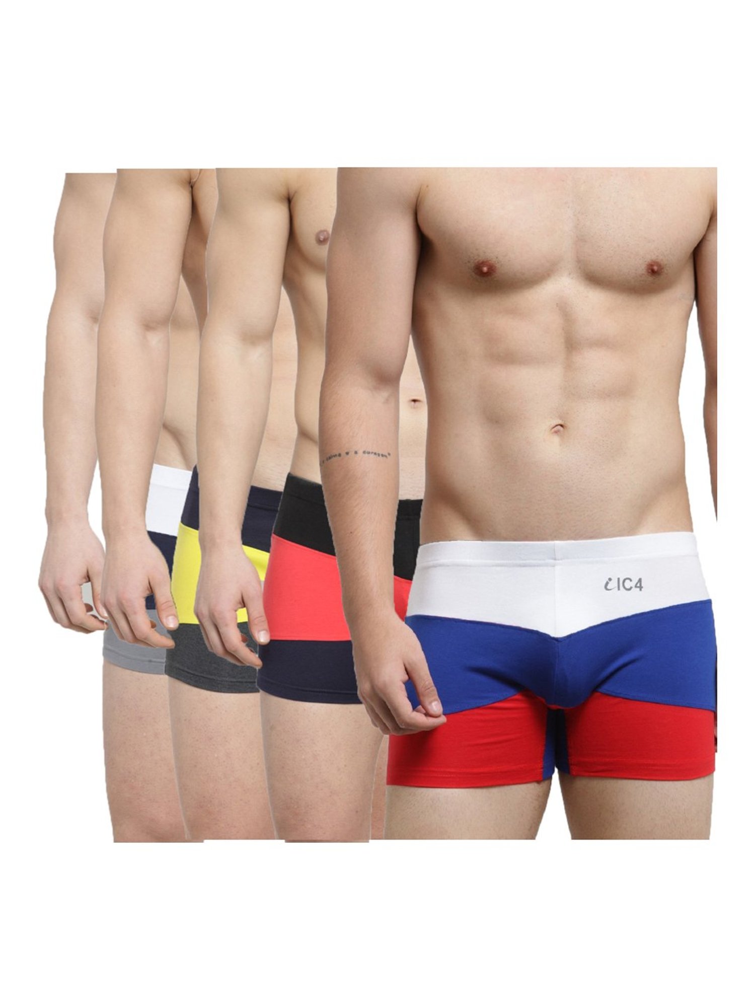 IC4 Multicolor Self Design Trunks - Pack of 4