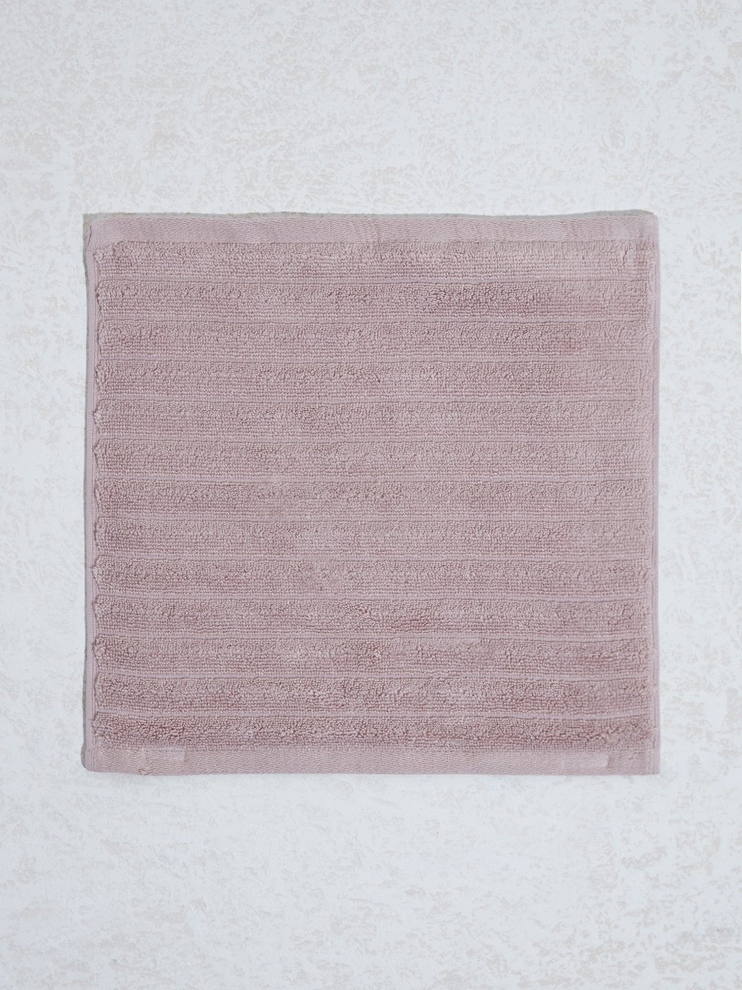 Westside Home Pink Self-Striped Luxe Ripple Face Towels (Set of 2)