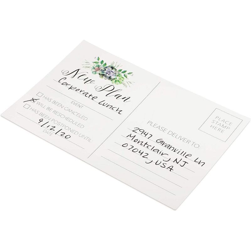 Pipilo Press 48-Pack Change of Plans Postcard, Floral Event Postponement Cards (6 x 4 In)