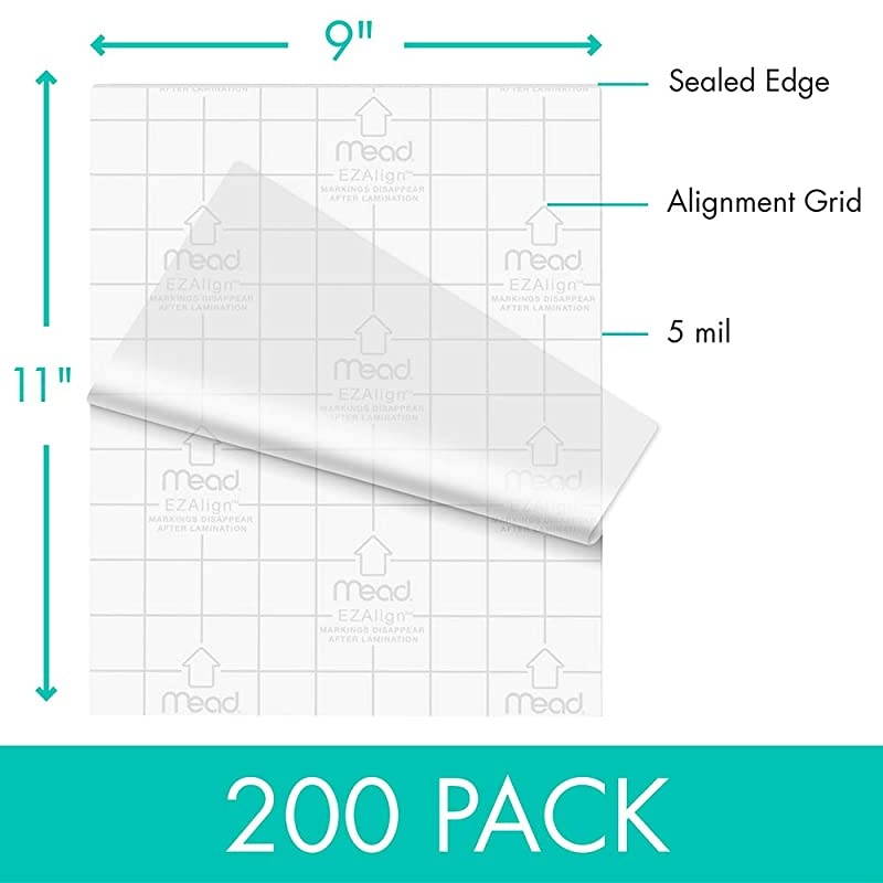 Thermal Laminating Pouches Lamination Sheets Letter Size Pouch 5 Mil EZAlign 100 Pack 39037