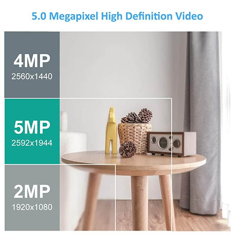 CCTV Security Camera System,  8CH H.264+ Home Surveillance Security DVR Kit with 1TB HDD, 4PCS 5MP Outdoor Bullet Cameras Waterproof,Audio Recording,Email Alert,24/7 Home Business Monitoring