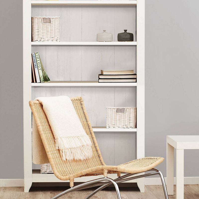 NuWallpaper Reclaimed Shiplap Peel & Stick Wallpaper White