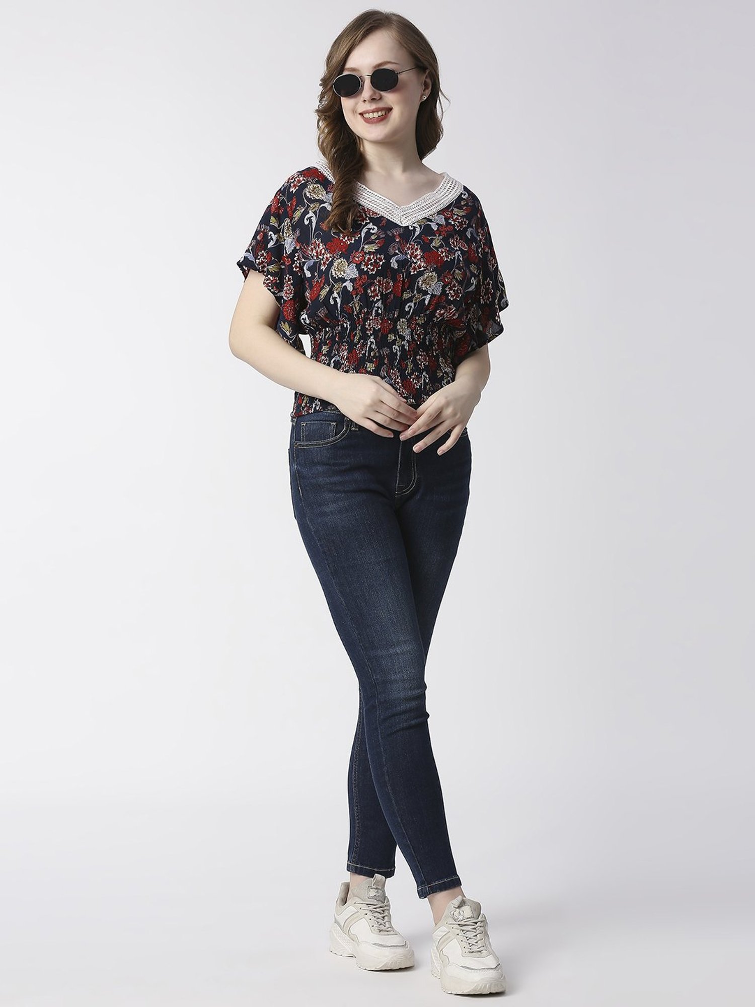 Pepe Jeans Black Floral Print Top