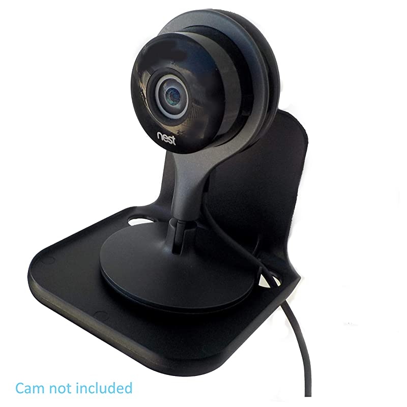 4 Black StickOn and Removable Shelf For Cloud Security Cameras and Small Speakers from all major manufactures with Cord Management 2 Pack