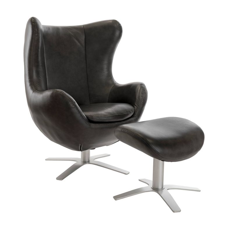 Osbourne Chair and Ottoman Set Dark Gray - Finch