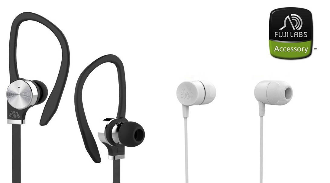 Fuji Labs AUFJ-SQWTS306BK and AUFJ-SQWMS101 Sonique 2-in-1 High Grade In-Line Mic Headphones BUNDLE