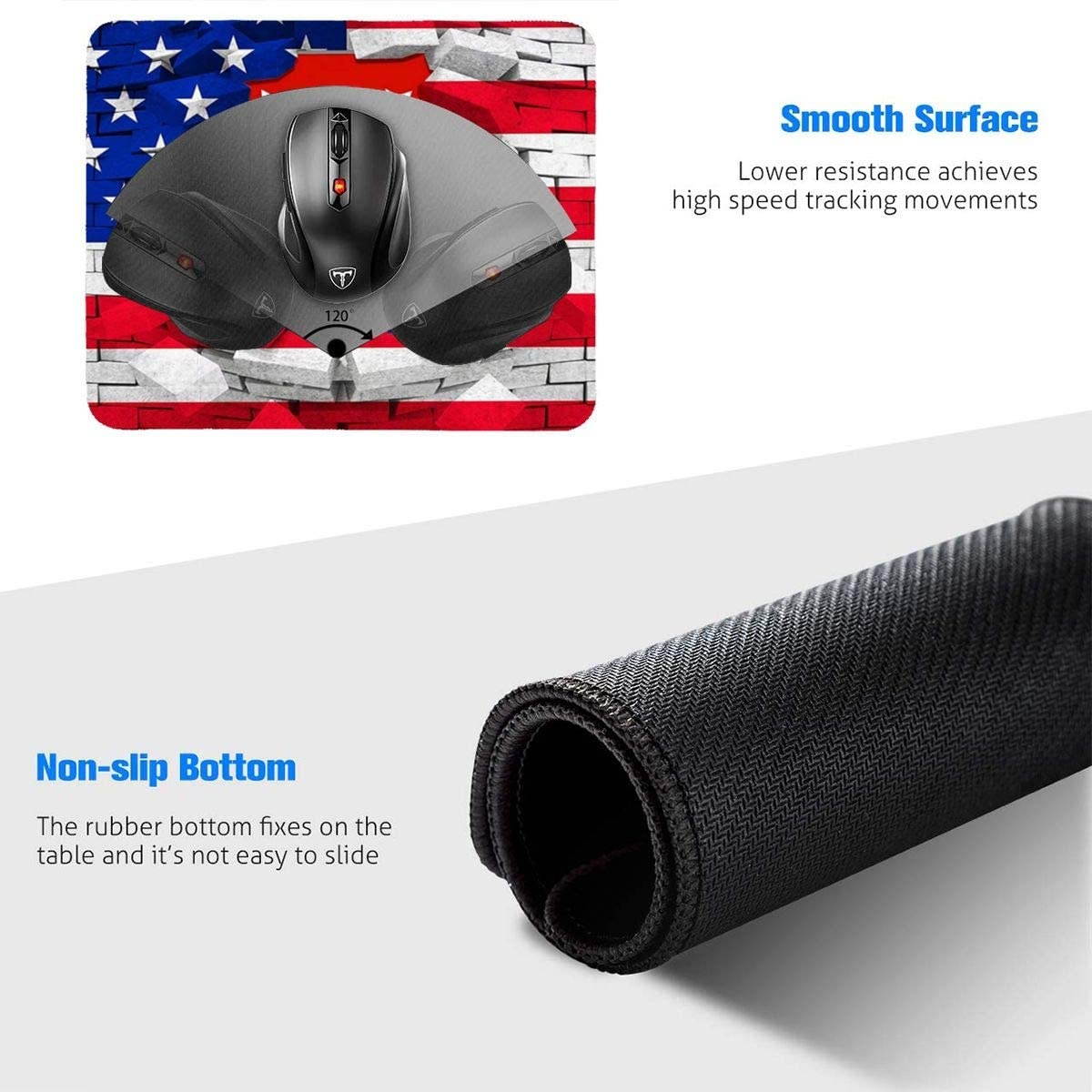 Mouse Pad Customized American USA Trump Flag Non-Slip Rubber Mouse pad Gaming Mouse Pad for Computers Laptop PC Office