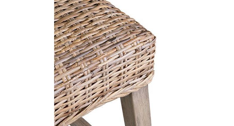 Set of 2 Leya Rattan Counter Height Barstools Gray - East at Main