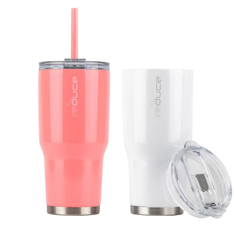 Reduce  34oz 2pk Tumbler Coral/White