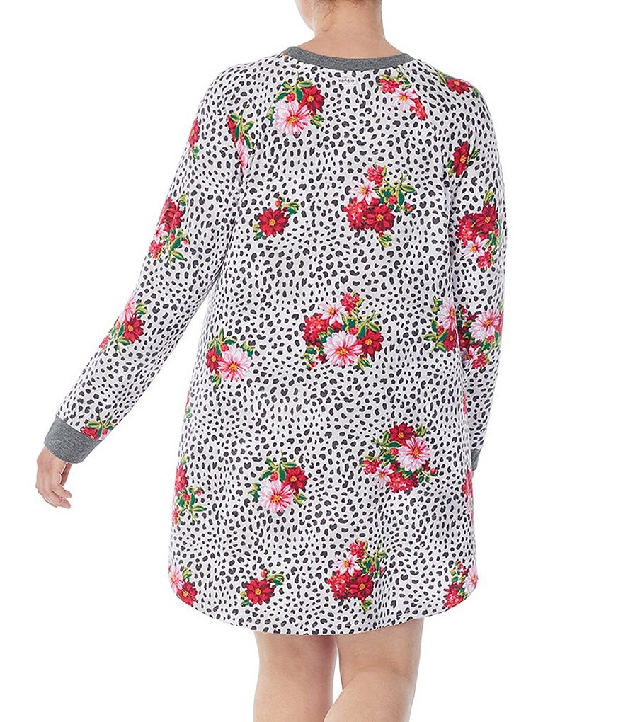 VAN WINKLE & CO. Plus Size Leopard Print Satin Maxi Chemise