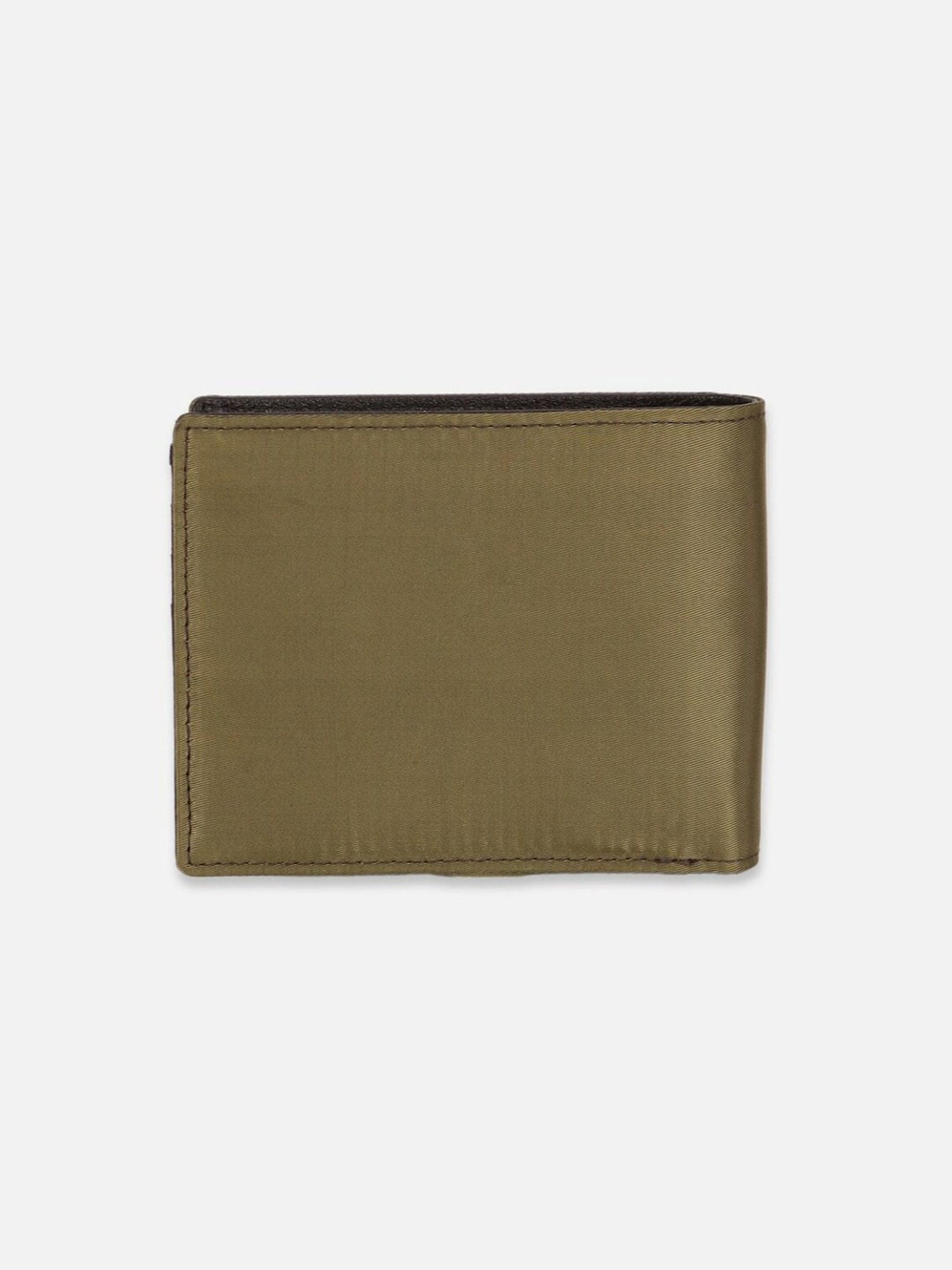 Allen Solly Light Olive Textured Leather Bi-Fold Wallet for Men