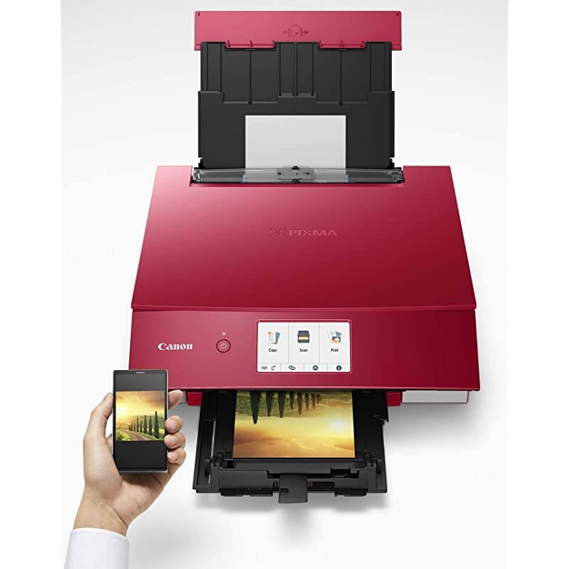 TS8320 All In One Wireless Color Printer Copier Scanner Home Inkjet Printerwith Mobile Printing Red Works with Alexa