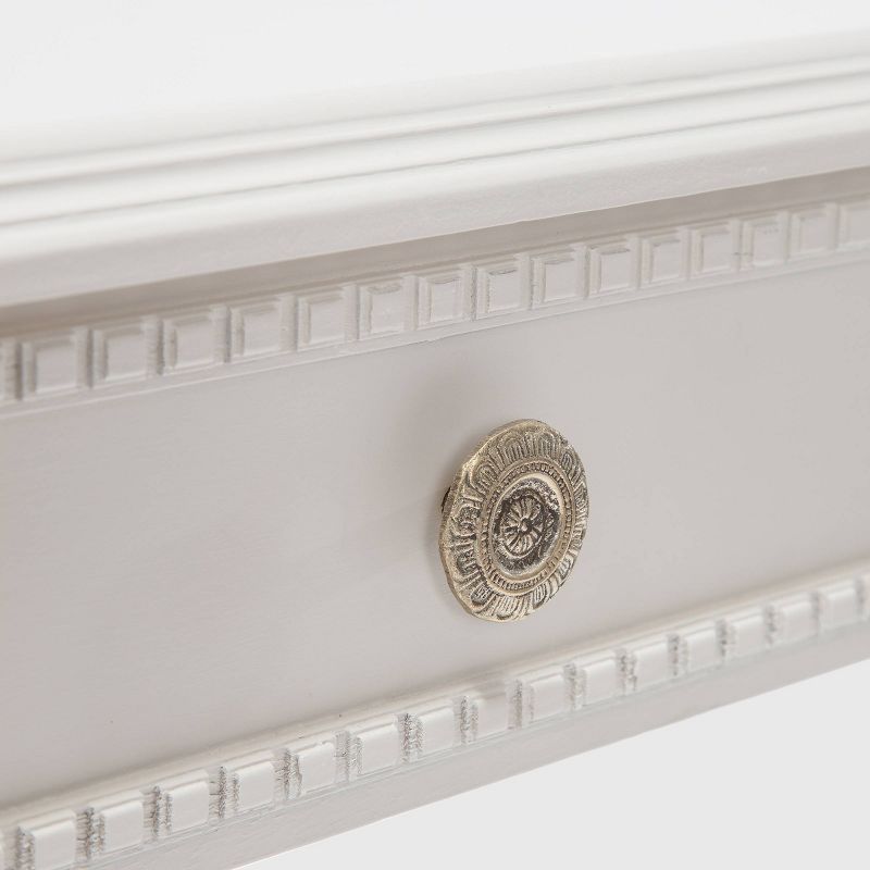 Rowan Side Table with Drawer Creamy White - Adore Decor