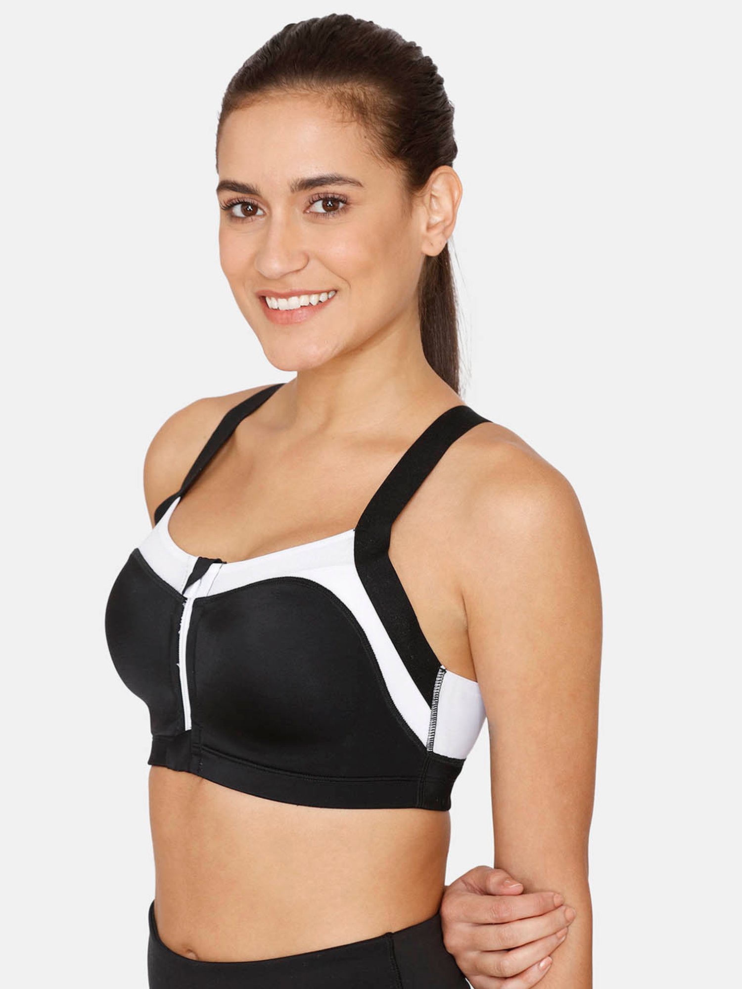 Zelocity by Zivame Black Non Wired Non-padding Sports Bra