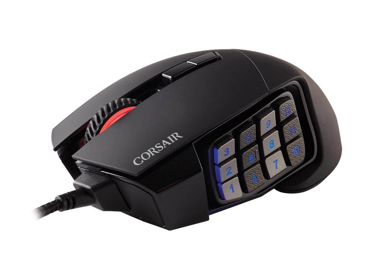 Corsair Scimitar Pro RGB - MMO Gaming Mouse - 16,000 DPI Optical Sensor - 12 Programmable Side Buttons - Black (Packaging may vary)