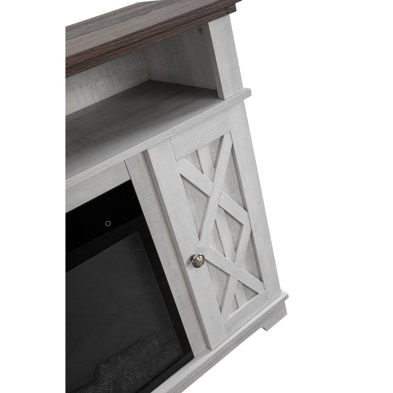48" TV Stand For TVs up to 55" with Electric Fireplace White - Home Essentials