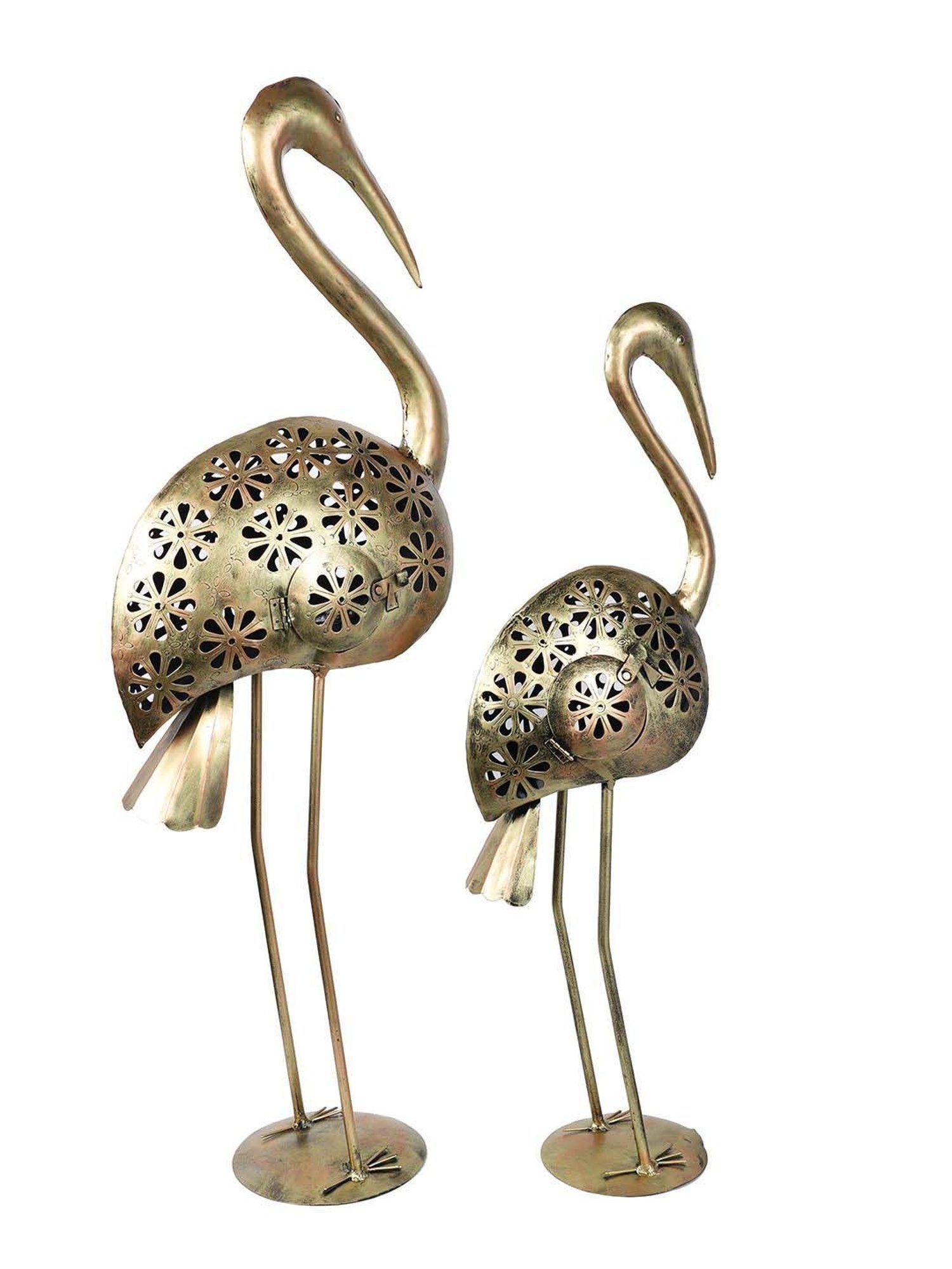 Aapno Rajasthan Golden Metal Bagula Light Jali - Set of 2