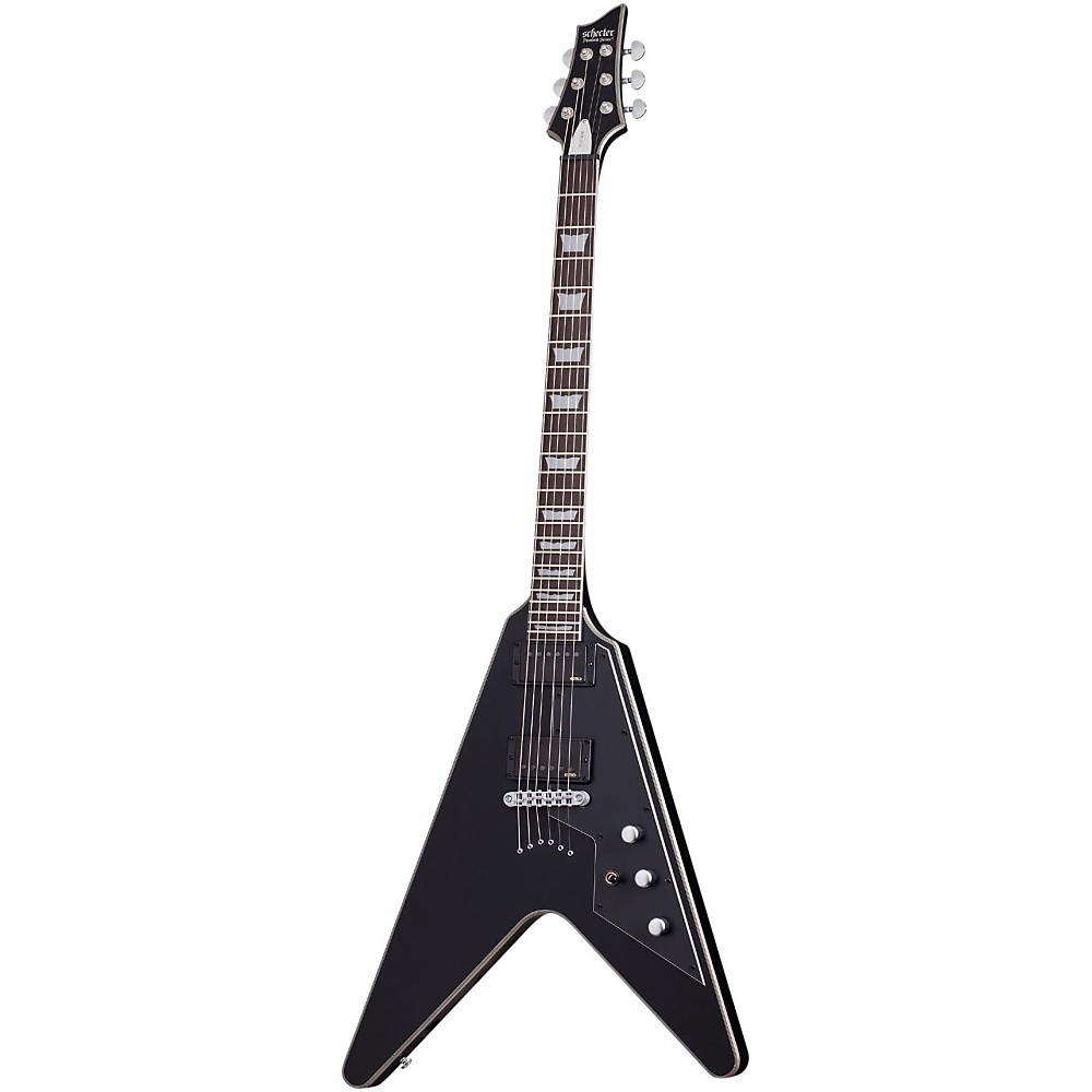Schecter Guitar Research V-1 Platinum Electric Guitar Satin Black