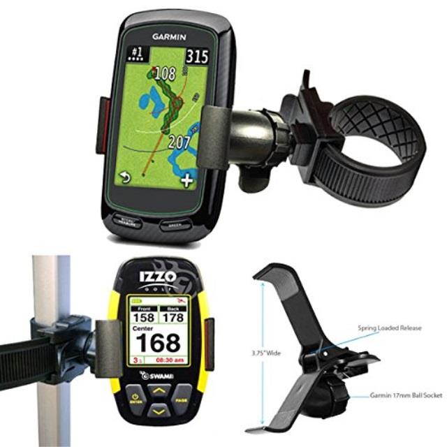 chargercity strap lock 360rotate golf trolley cart pole holder mount for garmin approach g6 g7 g8 golf buddy tour voice world p
