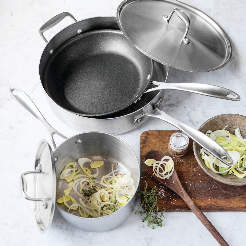 American Kitchen Cookware Make Enough for Leftovers Stainless Steel 5 Piece Cookware Set 